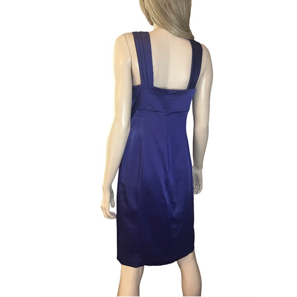 Calvin Klein Dress Sheath Purple Satin Cocktail Dressy Special Occasion *Flaw* - Picture 7 of 16